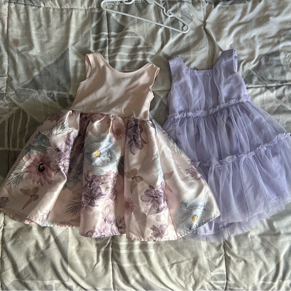 H&M Floral Pink and Lavender Kids Dress Duo